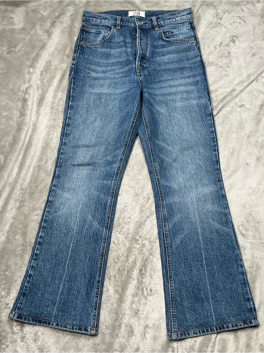 We The Free French Girl Flare Jeans Womens 29x29 Blue Button Fly Free People